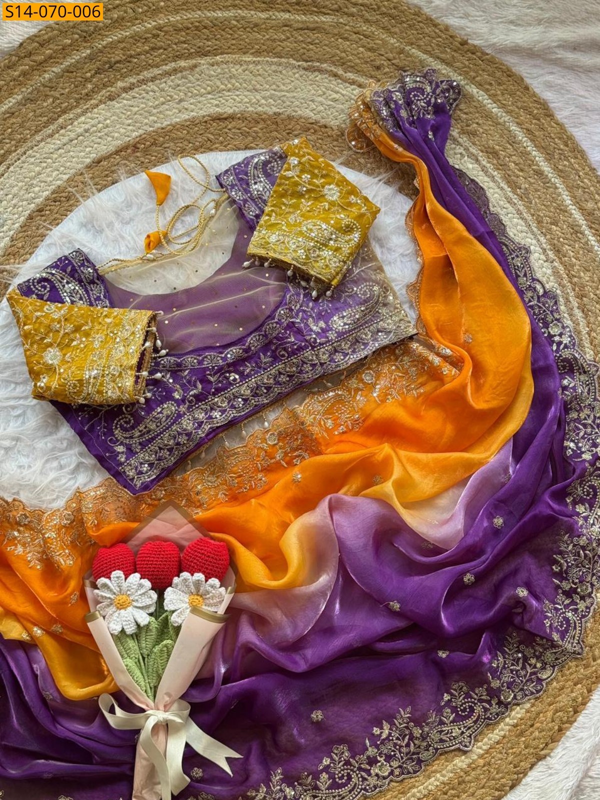 Lavender Soft Space Silk Padding Saree