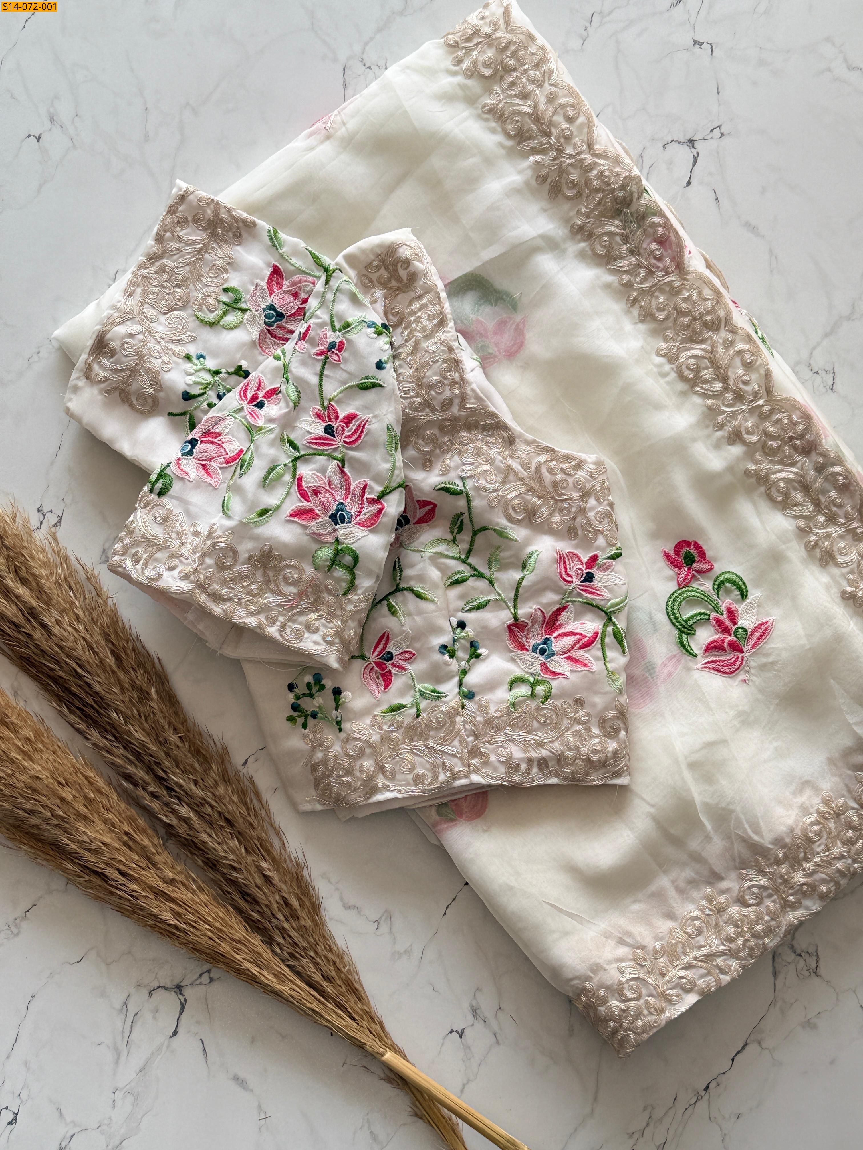 Cream Premium Soft Tebby Silk Saree