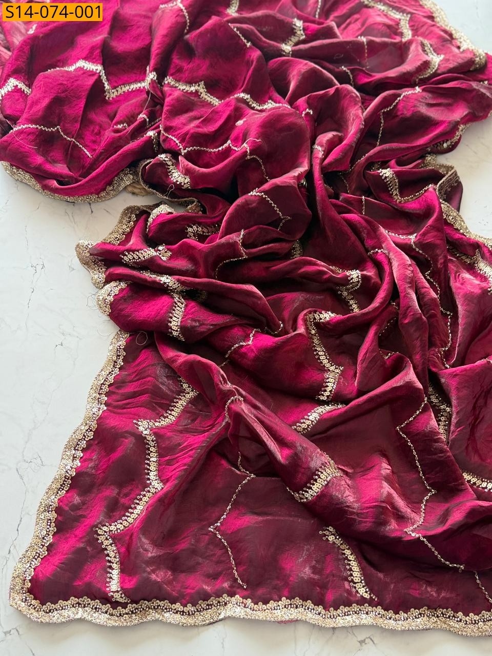 Megenta Premium Fendi Space Silk Sarees