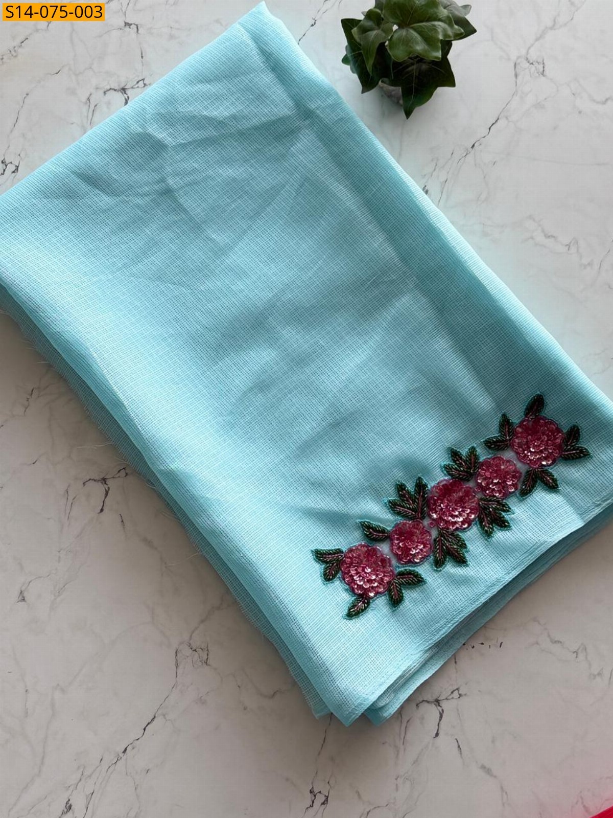 Sky Blue Premium Kota Doriya Saree