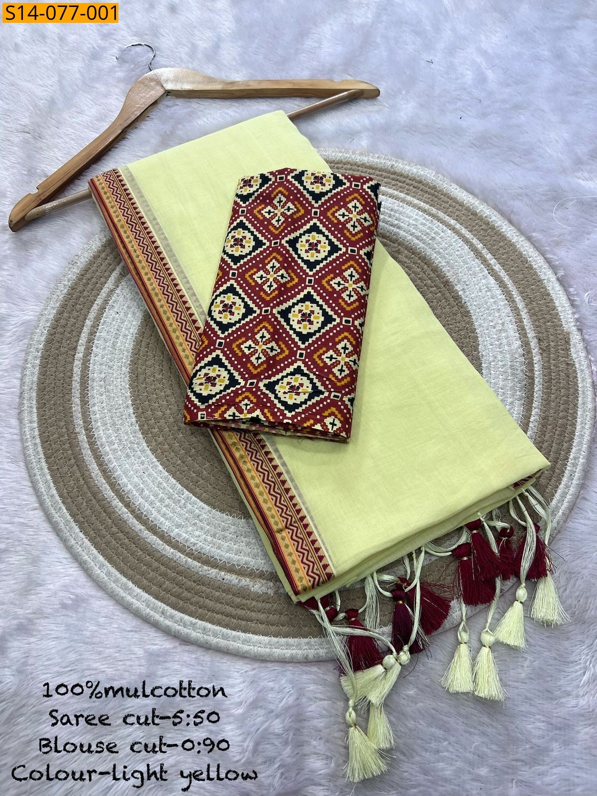 Yellow Mulmul cotton sarees