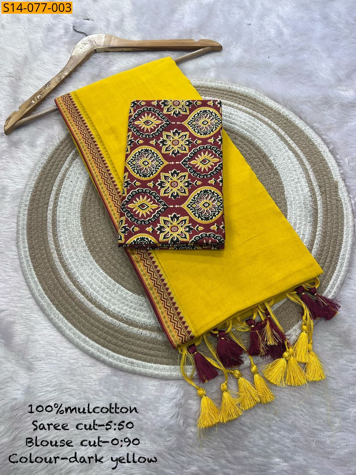 Yellow Mulmul cotton sarees