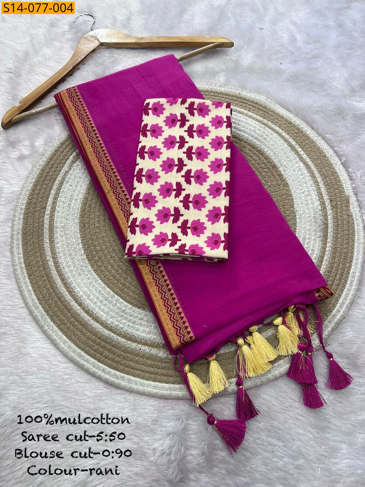 Magenta Mulmul cotton sarees