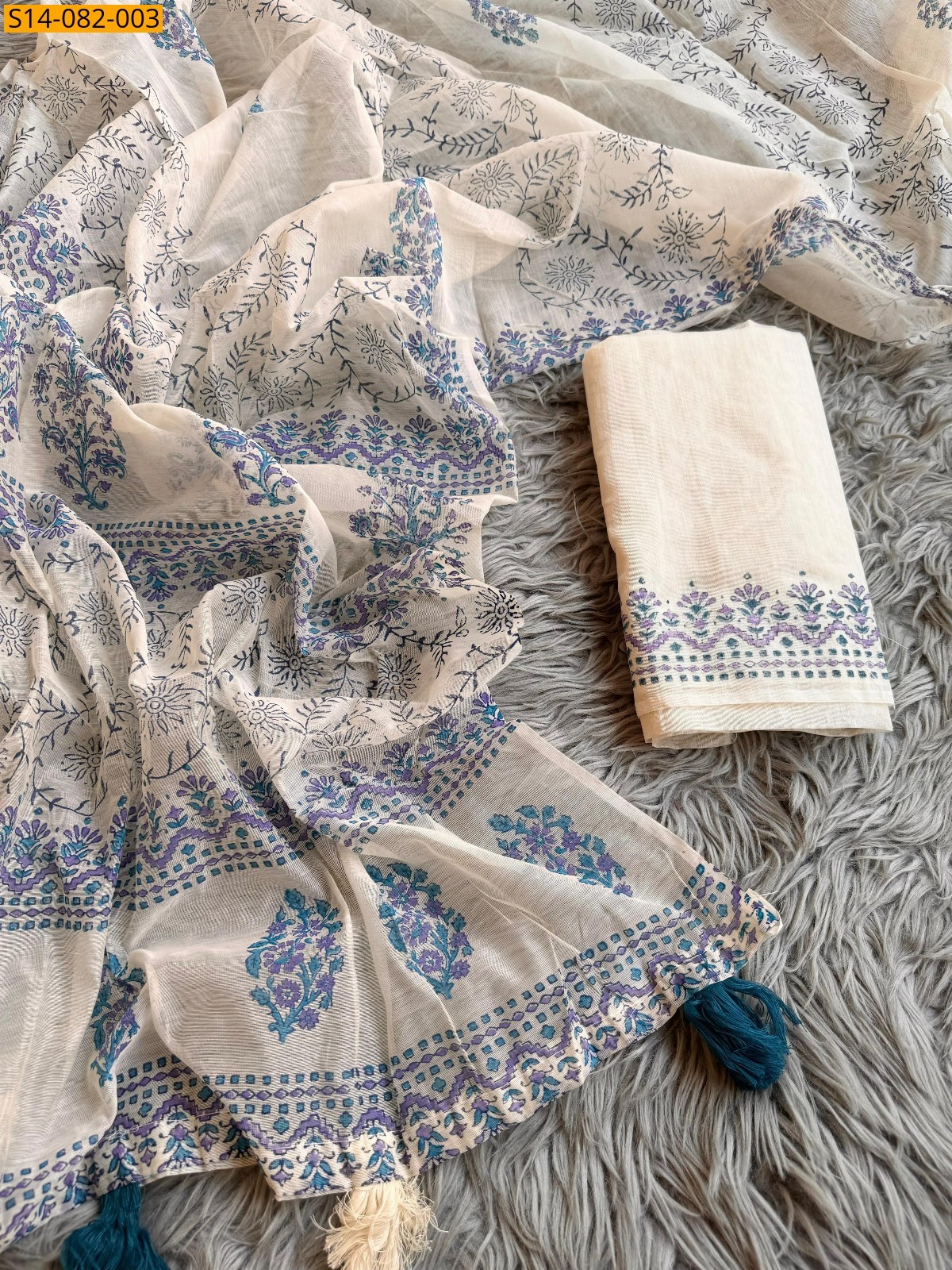 Off White Fancy Chanderi Cotton Sarees