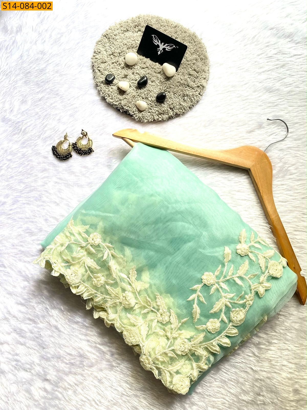 Blue Fancy Organza Silk Sarees