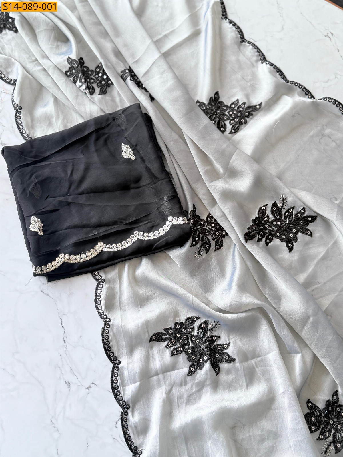 Silver Rangoli Silk  Saree