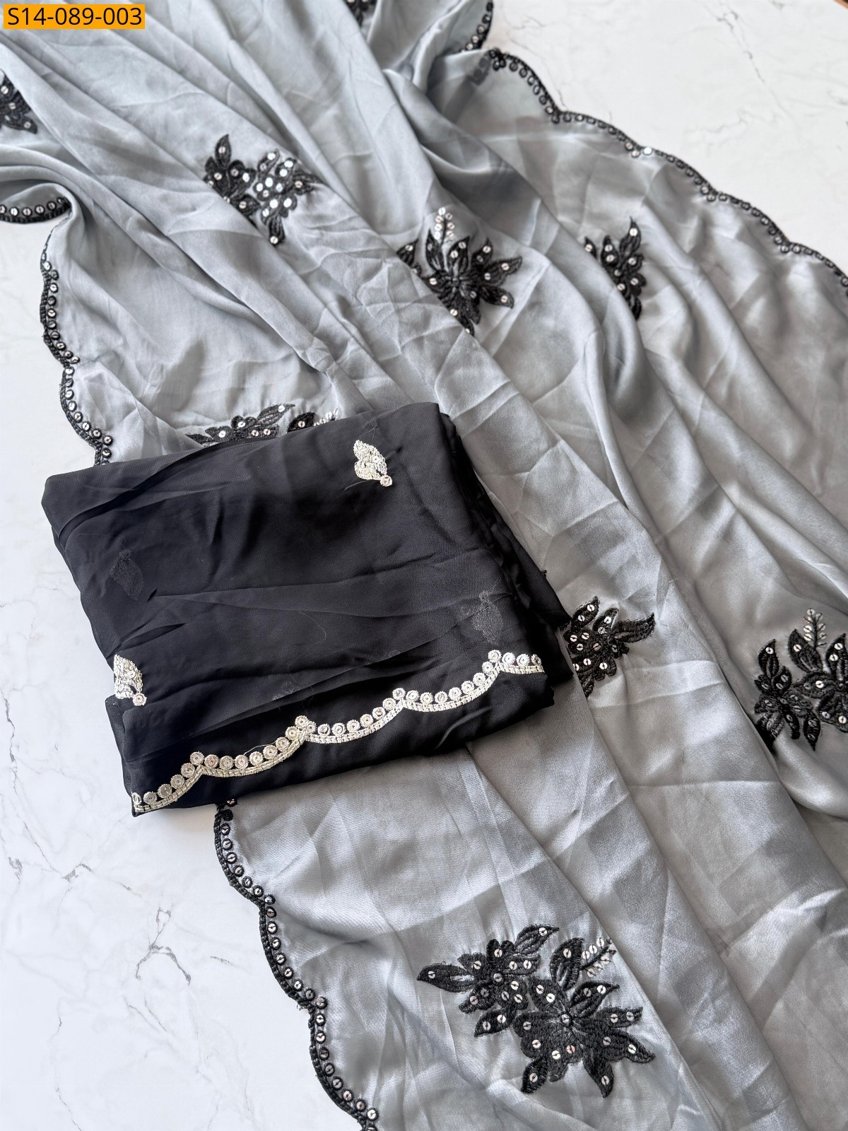 Grey Rangoli Silk  Saree