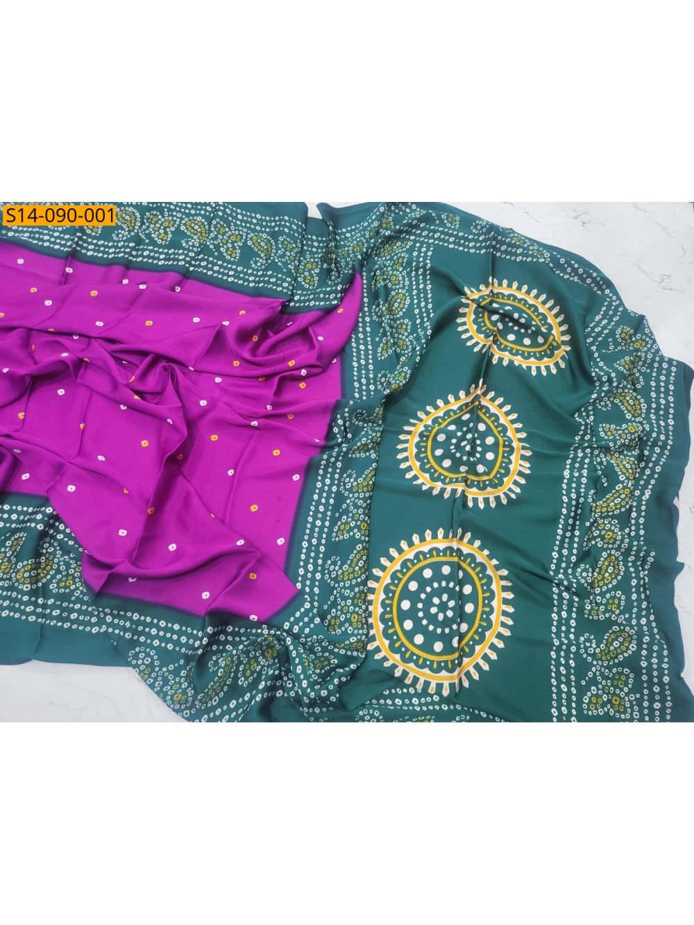 Fancy satin bandhani sarees