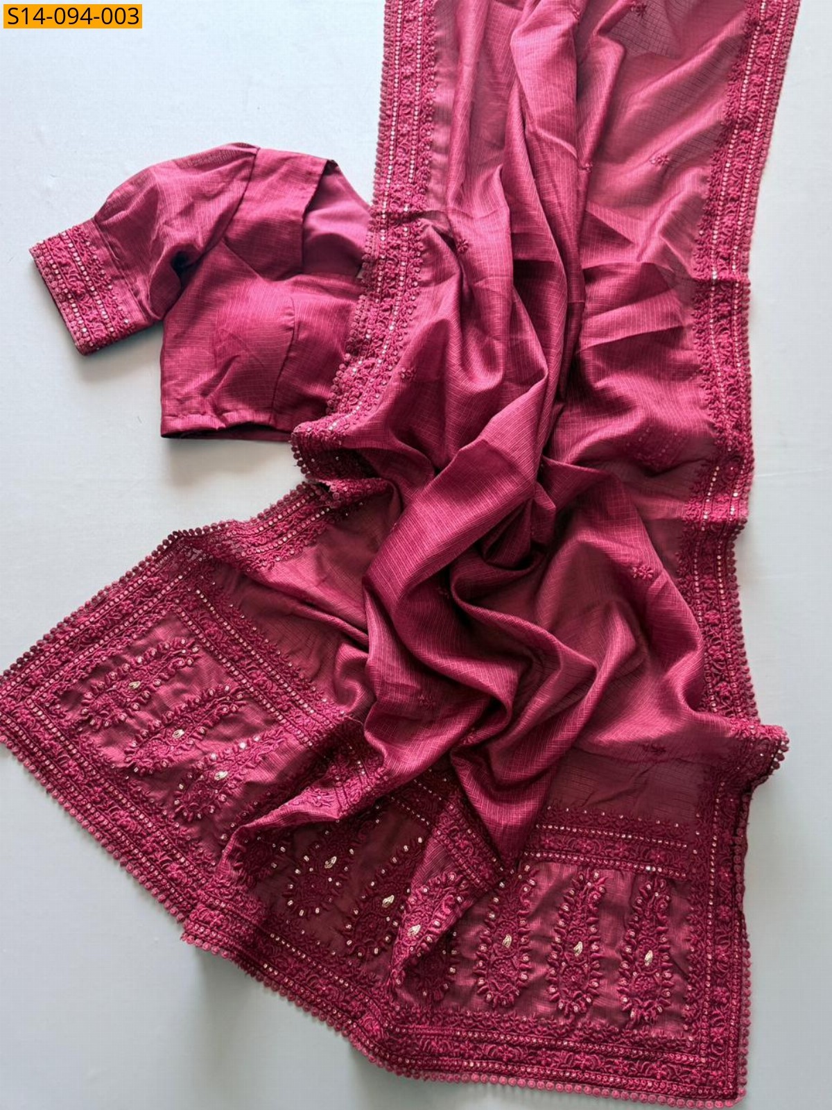 Maroon Fancy Kota Doriya Saree