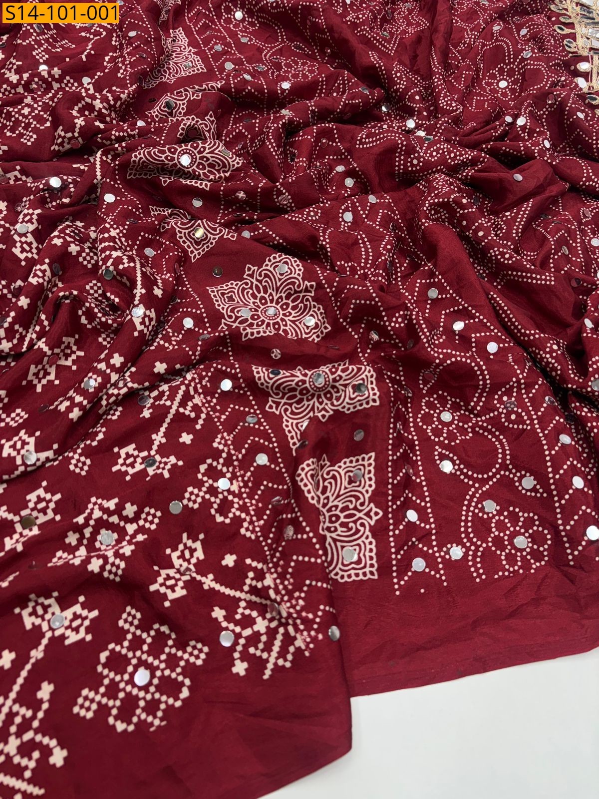 Maroon Fancy Satin silk saree