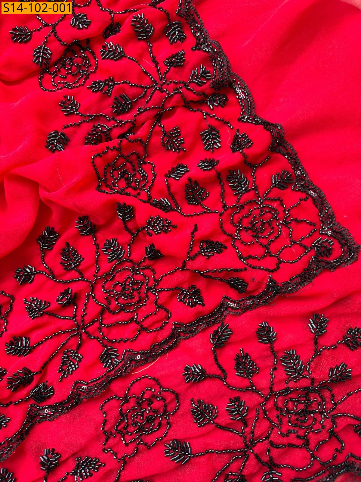 Red Fancy Faux Georgette Saree