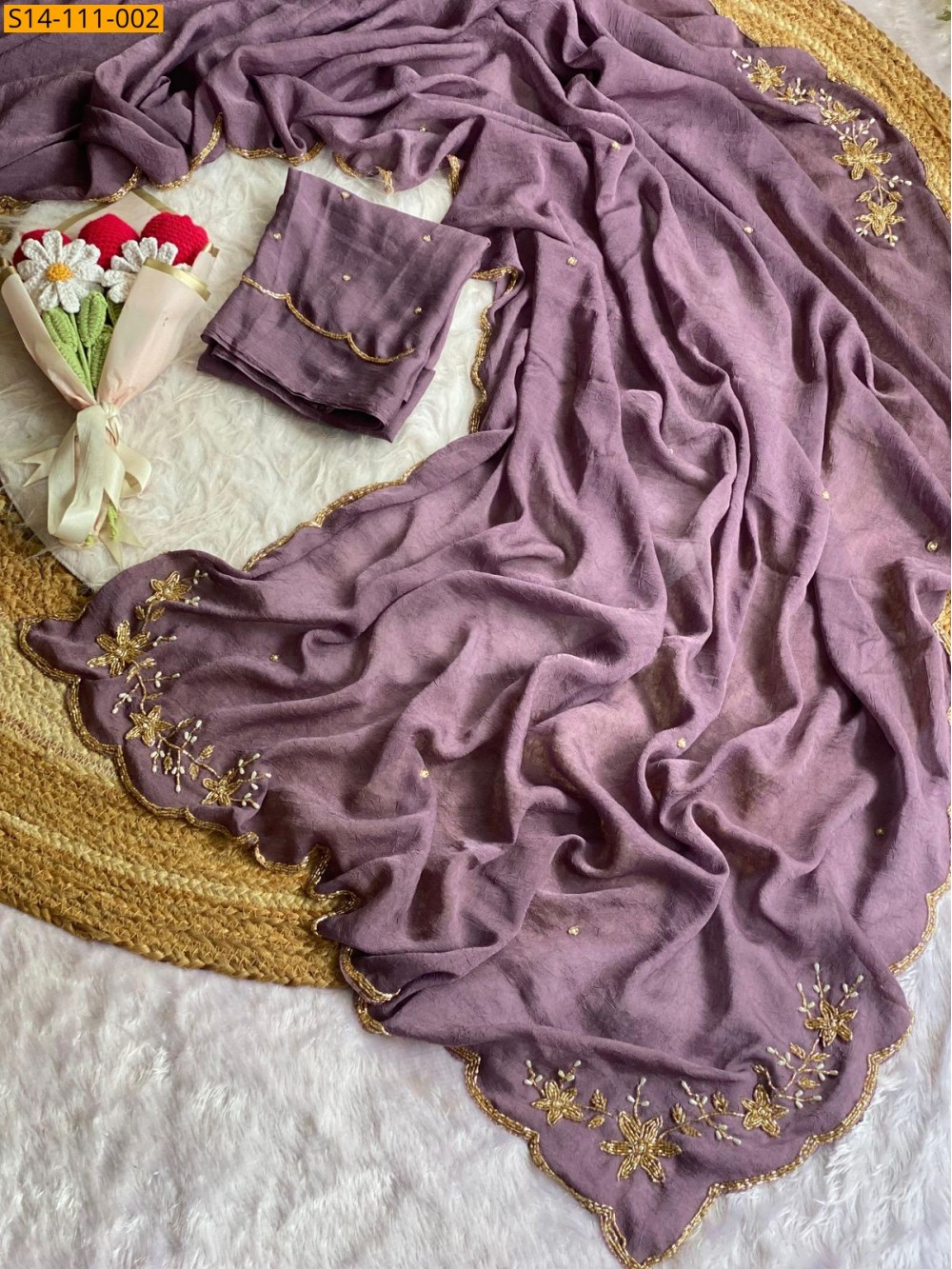 Fancy Soft Silk Crush Sarees