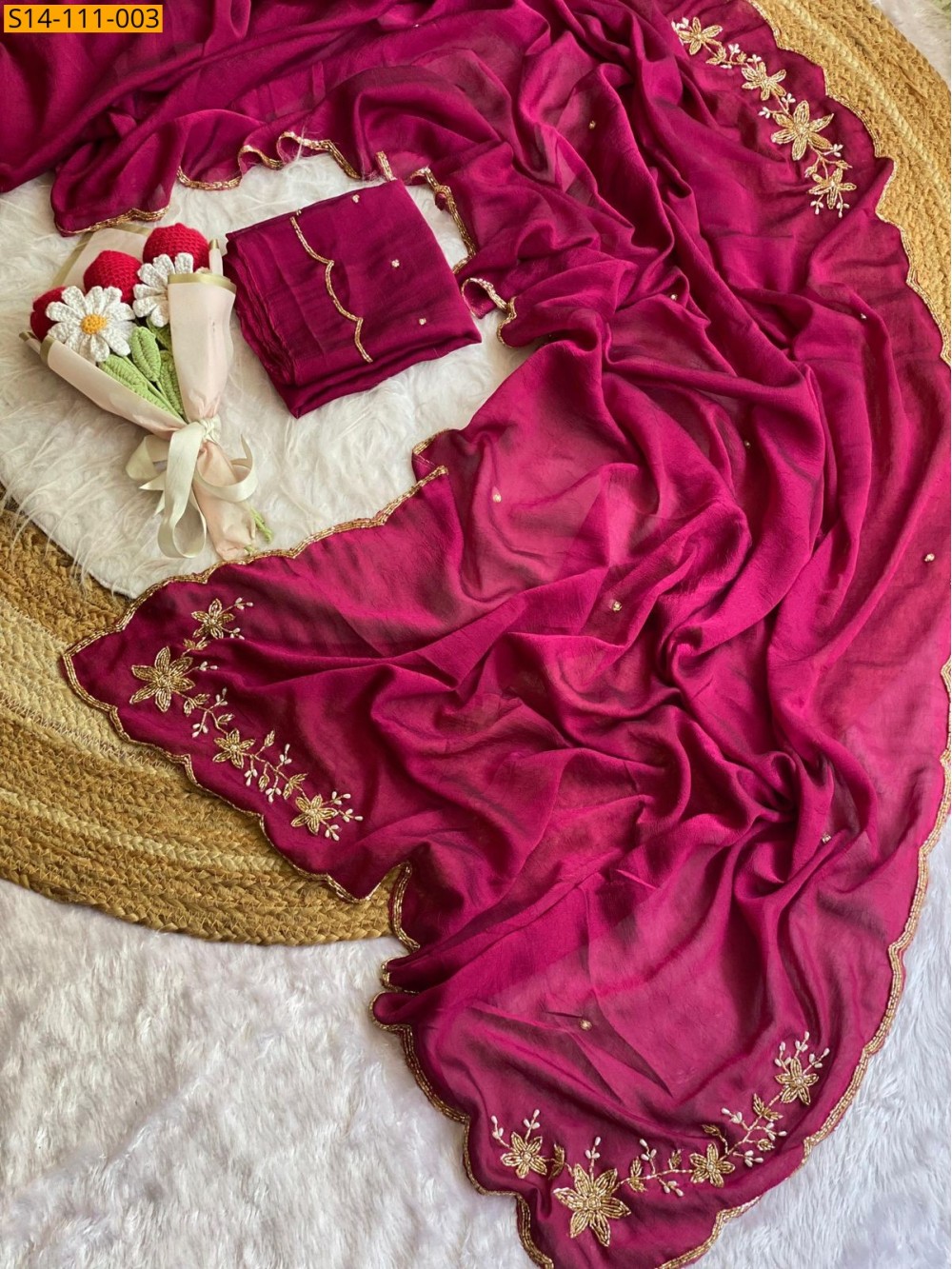 Fancy Soft Silk Crush Sarees