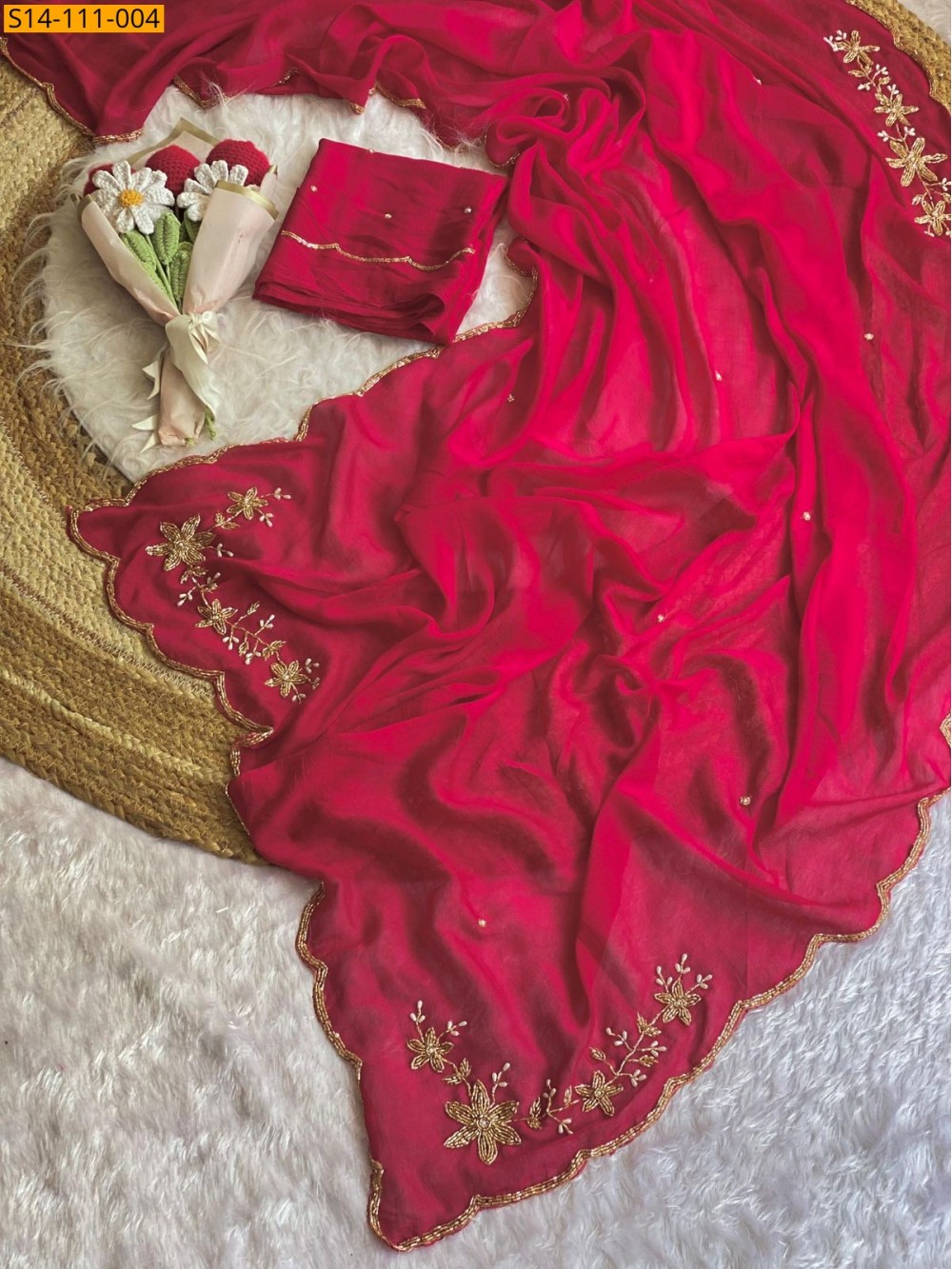 Fancy Soft Silk Crush Sarees