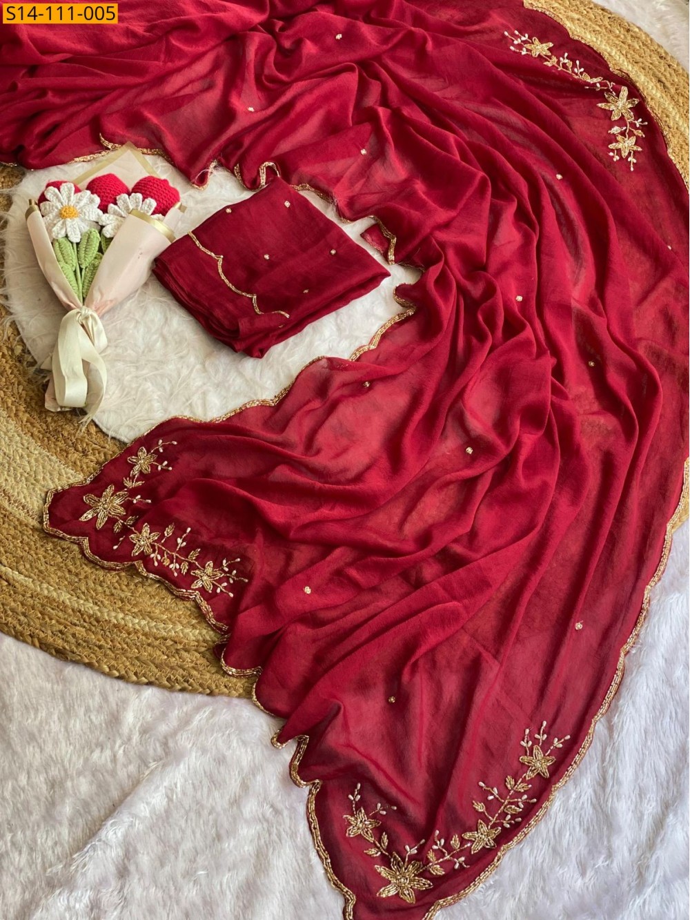 Fancy Soft Silk Crush Sarees