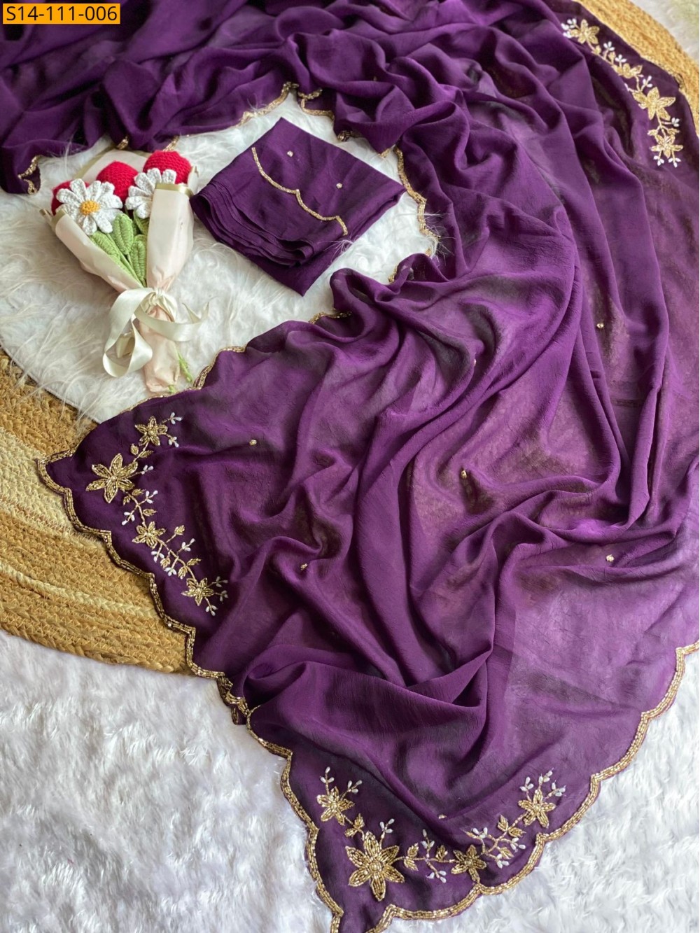 Fancy Soft Silk Crush Sarees