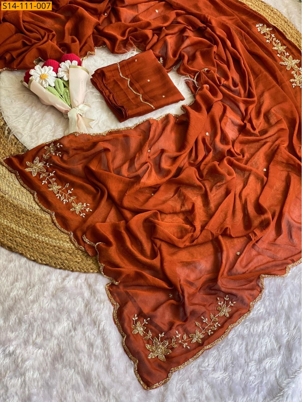 Fancy Soft Silk Crush Sarees