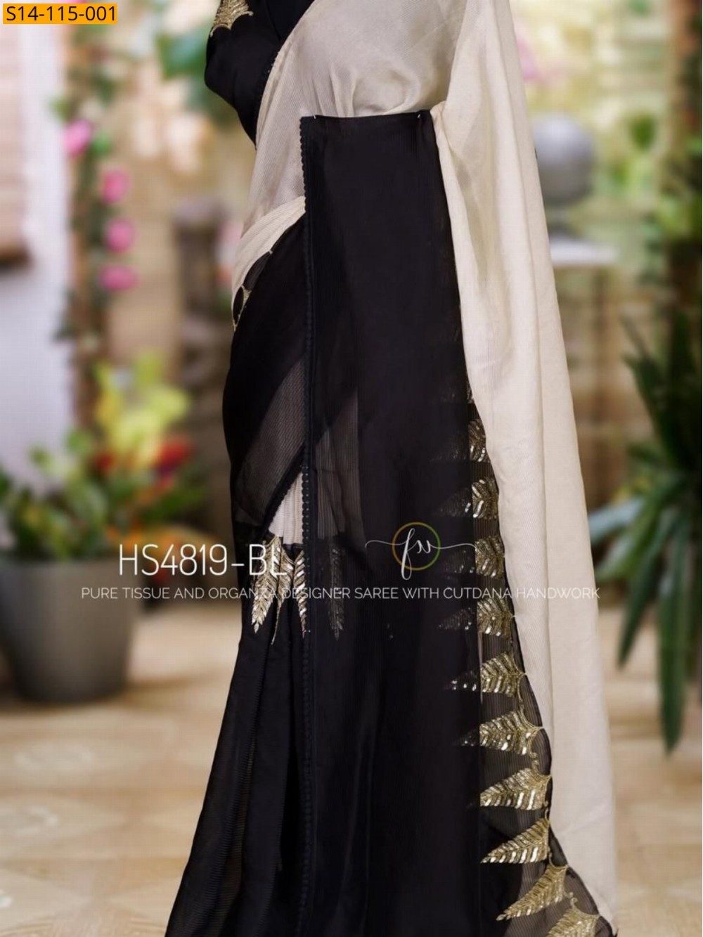White with Black Fancy Georgette Saree White with Black Fancy Georgette Saree