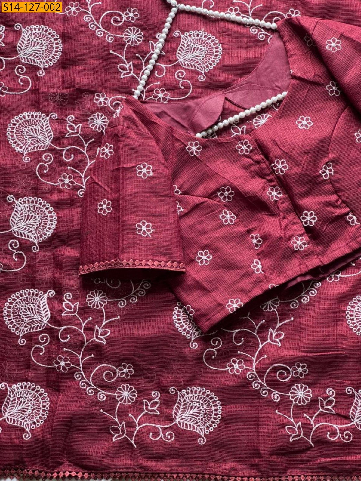 Red Fancy Kota Doriya Multy Thread work Saree