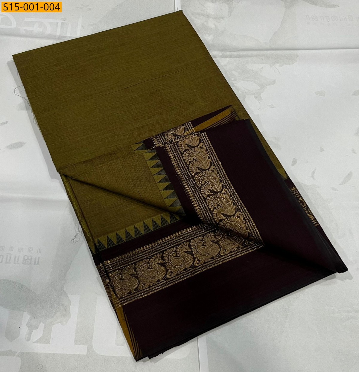 Dark Brown Chettinad cotton sarees