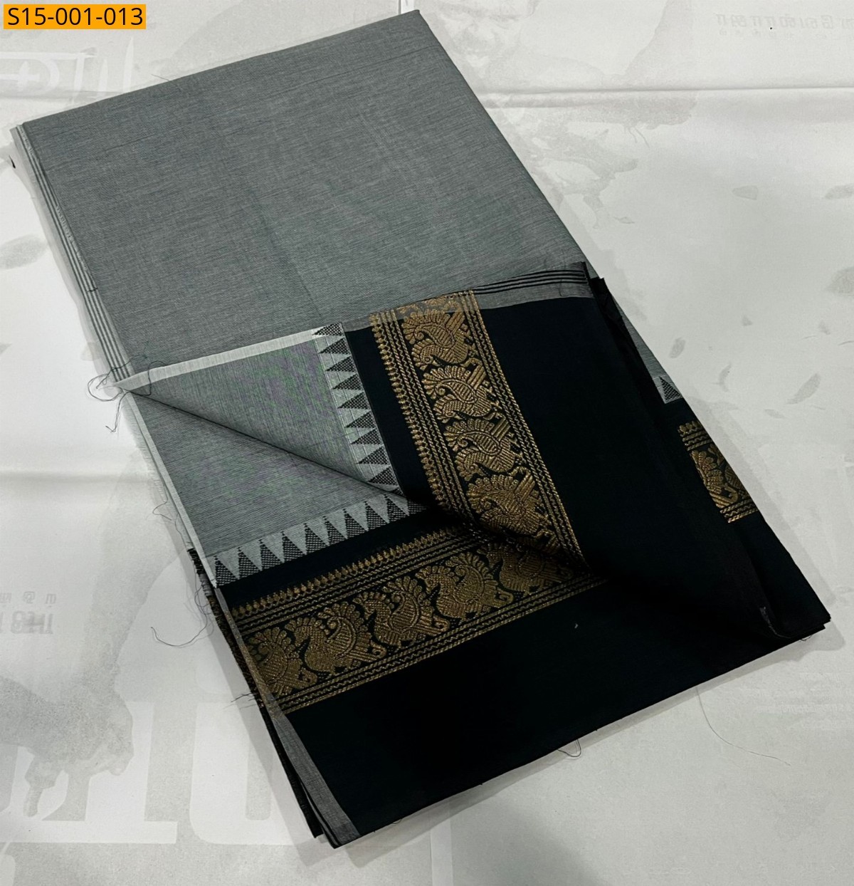 Gray Chettinad cotton sarees