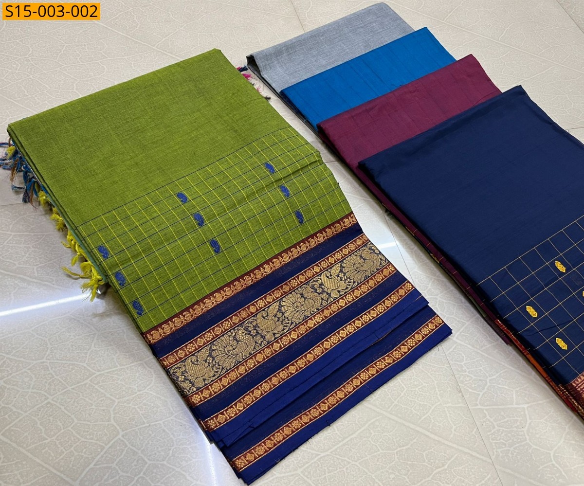 Green Chettinad cotton sarees 