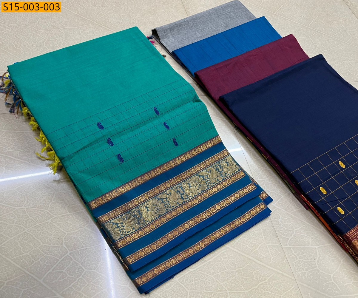 Rama Green Chettinad cotton sarees 