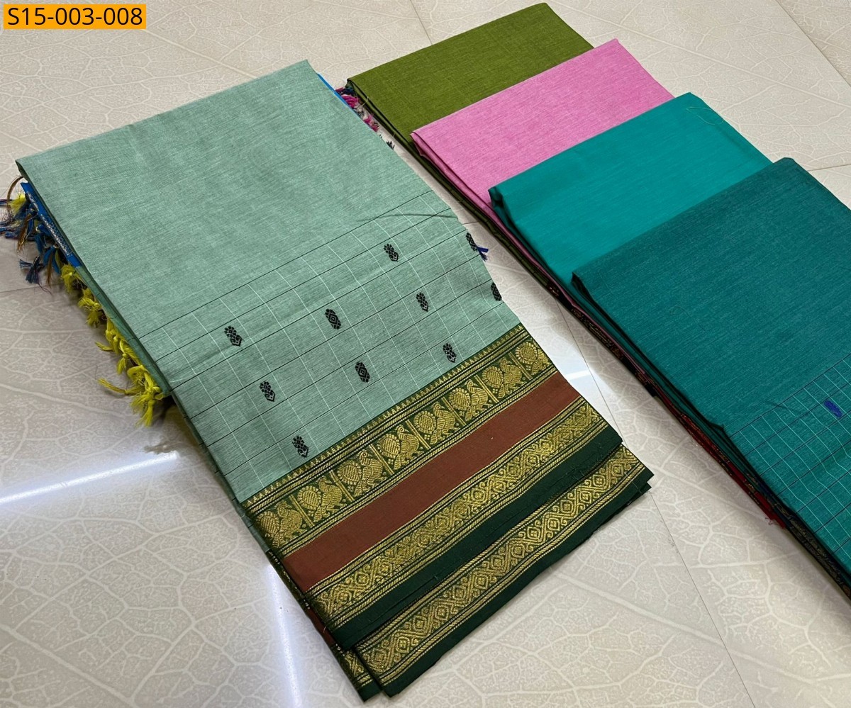 Light Green Chettinad cotton sarees 