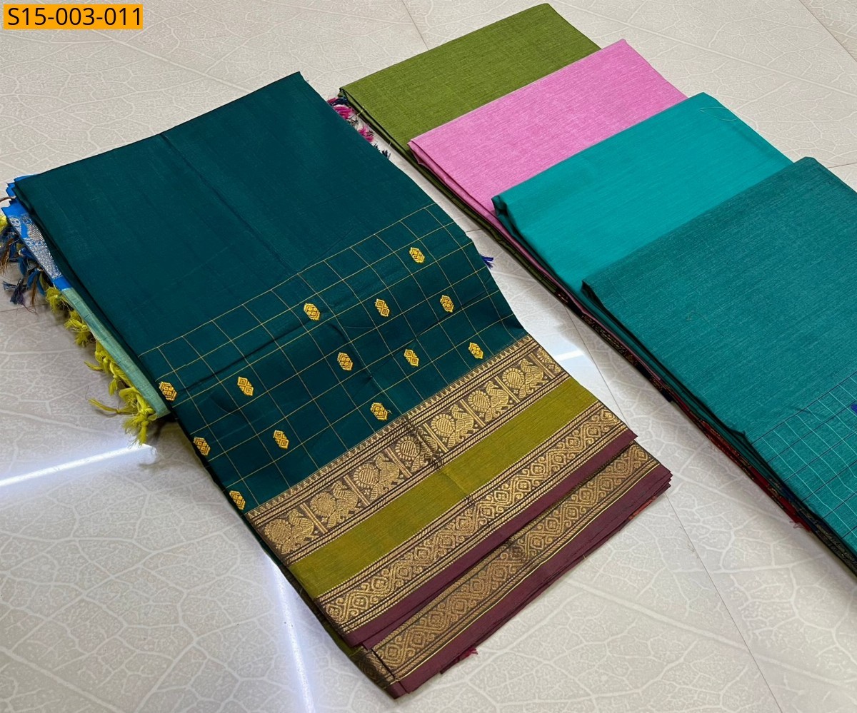 Green Chettinad cotton sarees 
