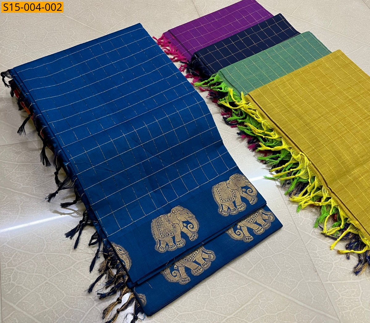 Blue Chettinad cotton sarees 