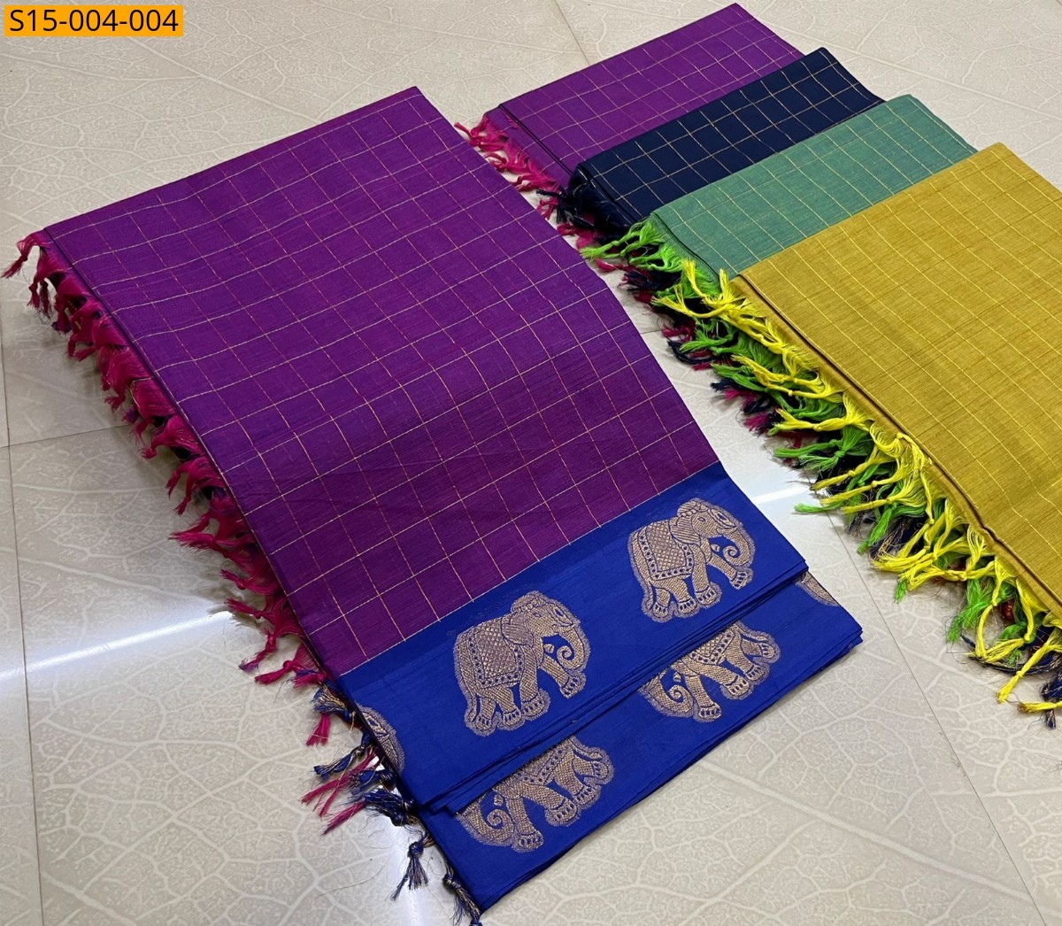 Violet Chettinad cotton sarees 