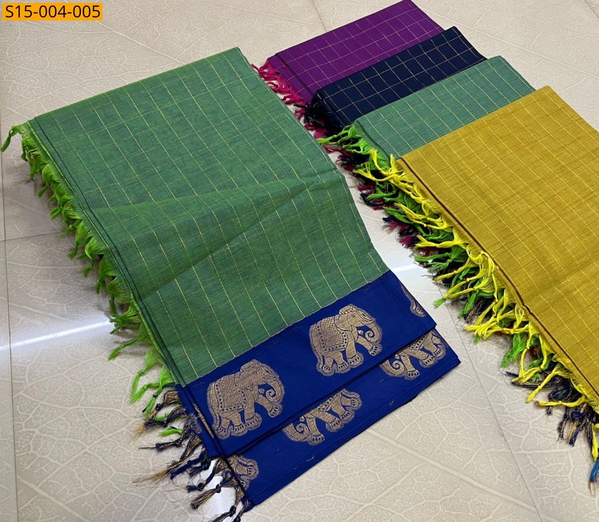 Green Chettinad cotton sarees 