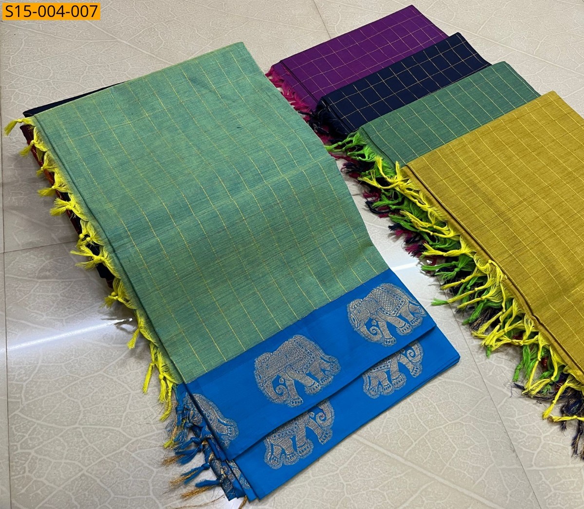Green Chettinad cotton sarees 