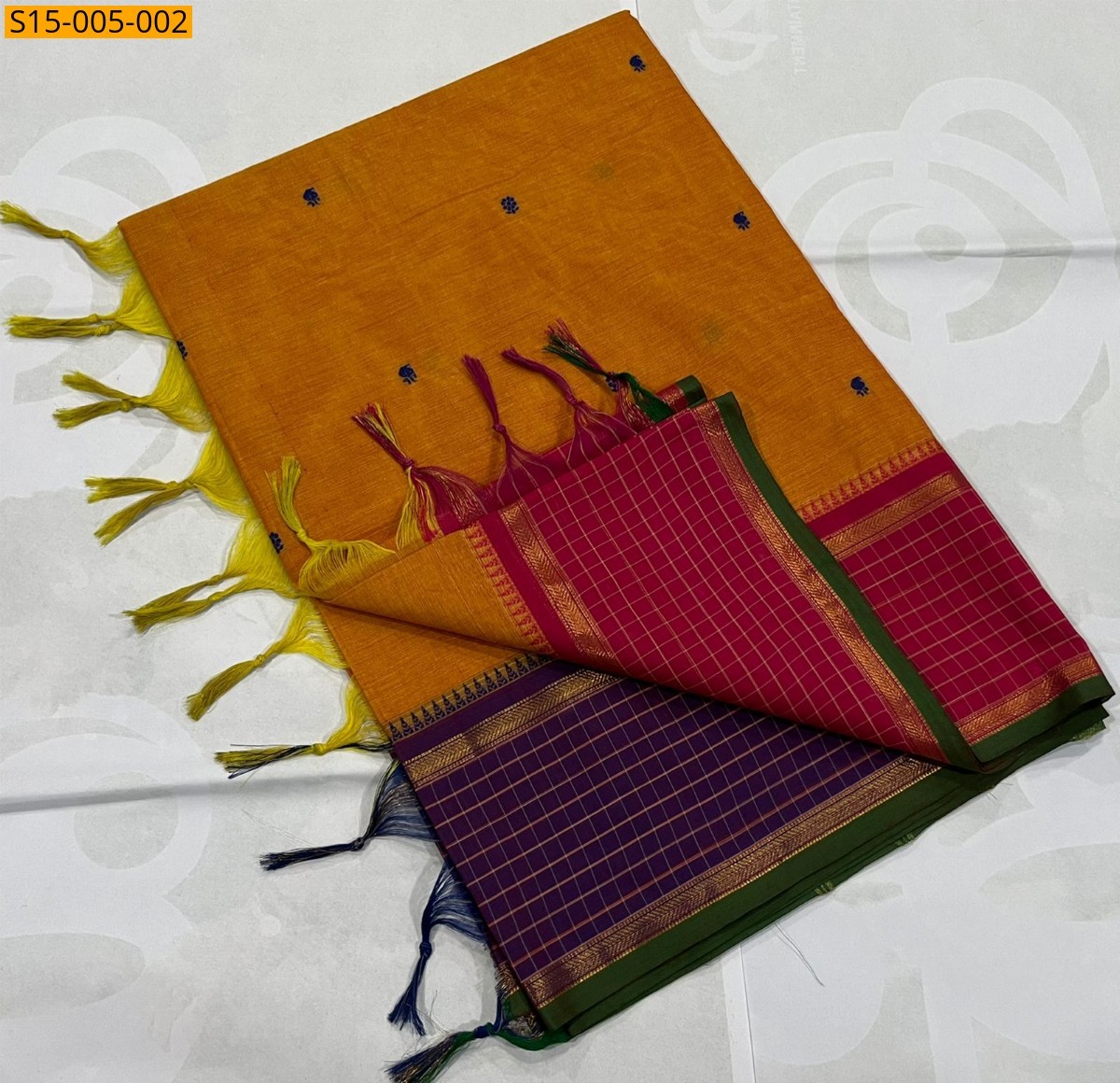 Orange Kanchi cotton sarees