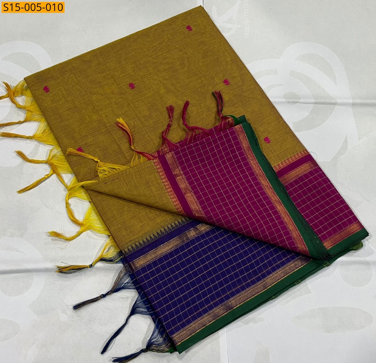 Mustard Kanchi cotton sarees