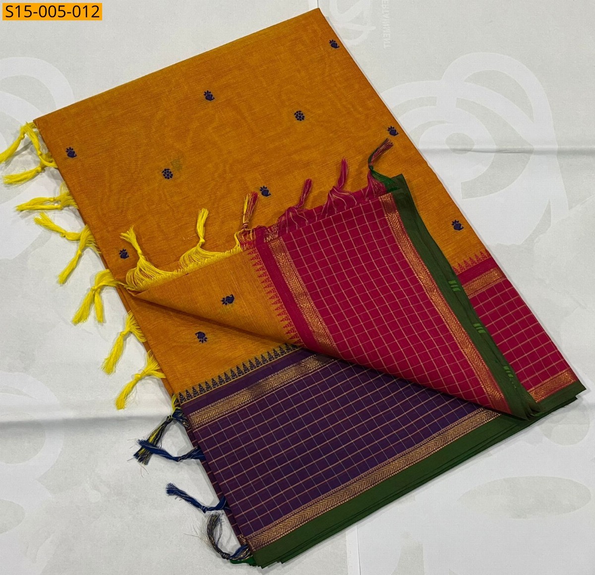 Orange Kanchi cotton sarees