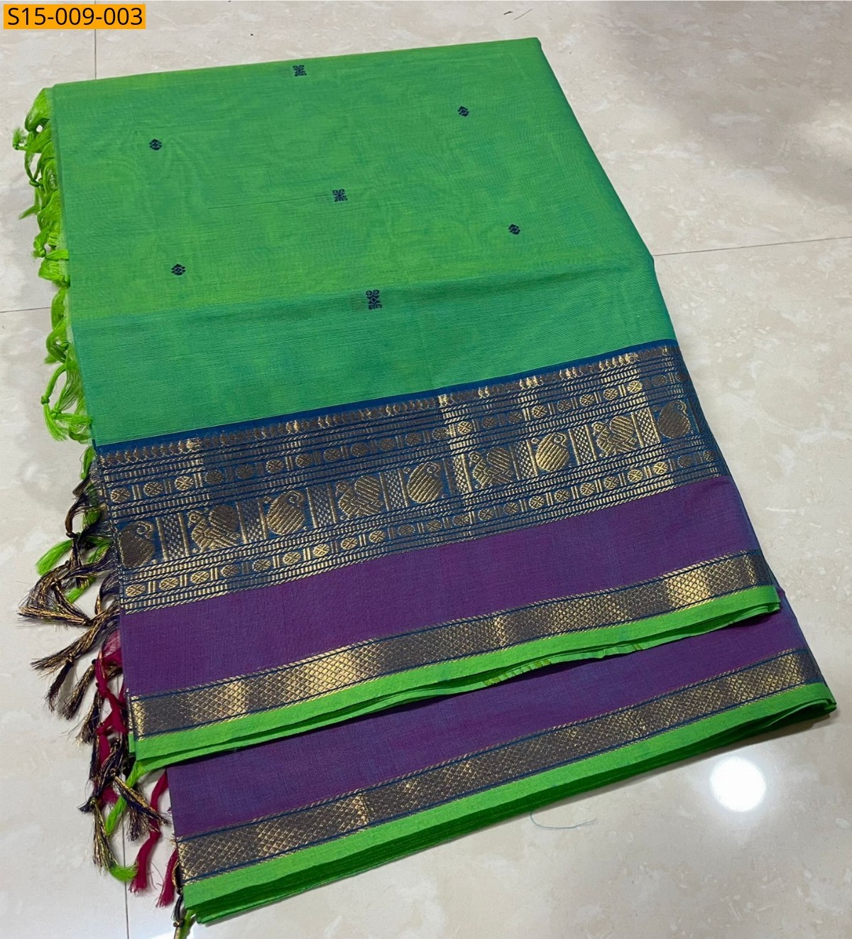 Parrot Green Kanchi cotton sarees
