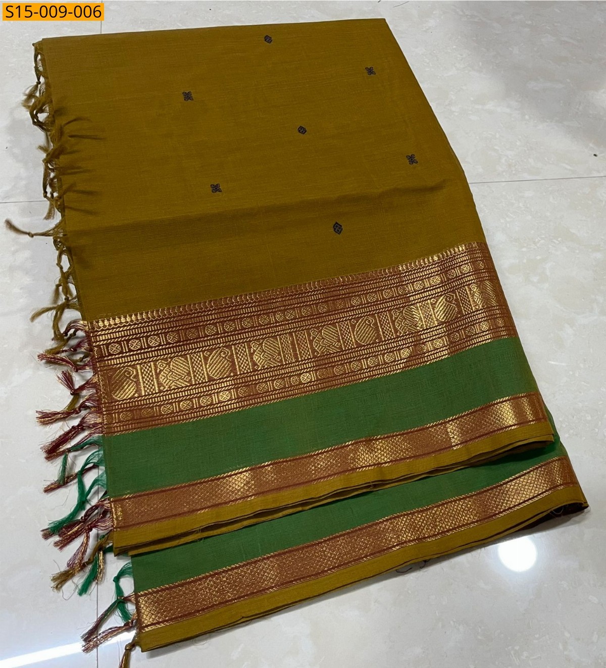 Mustard Kanchi cotton sarees