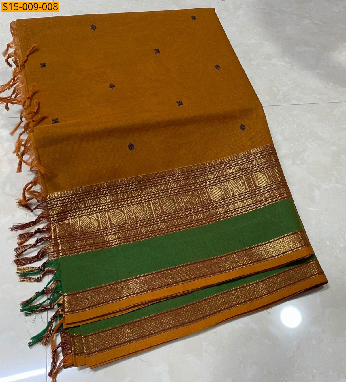 Orange Kanchi cotton sarees