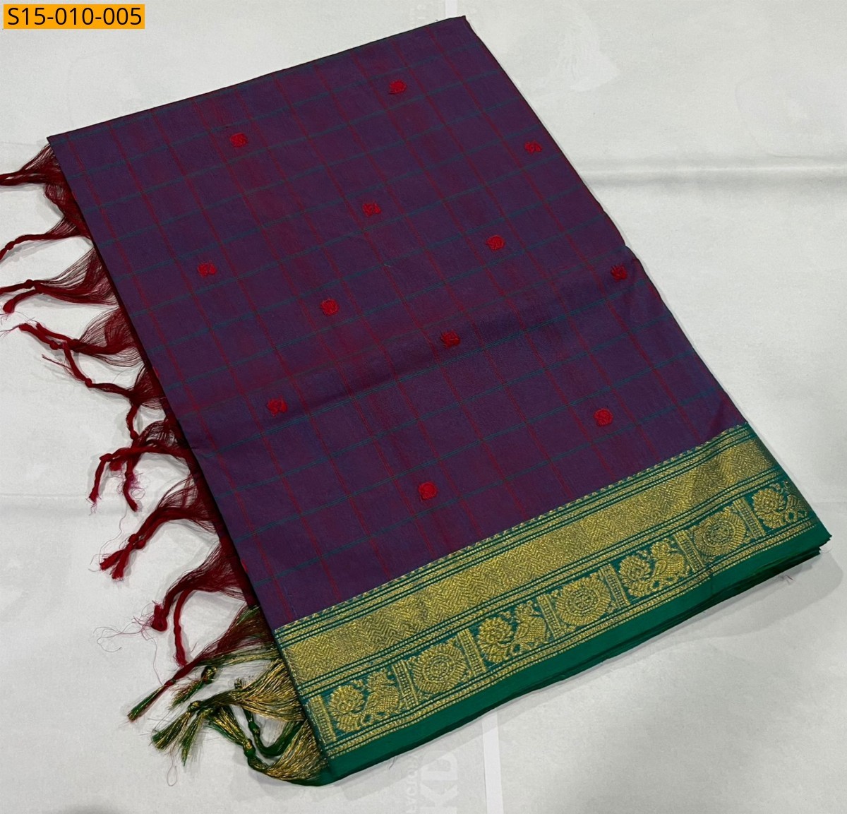 Magenta Kanchi cotton sarees