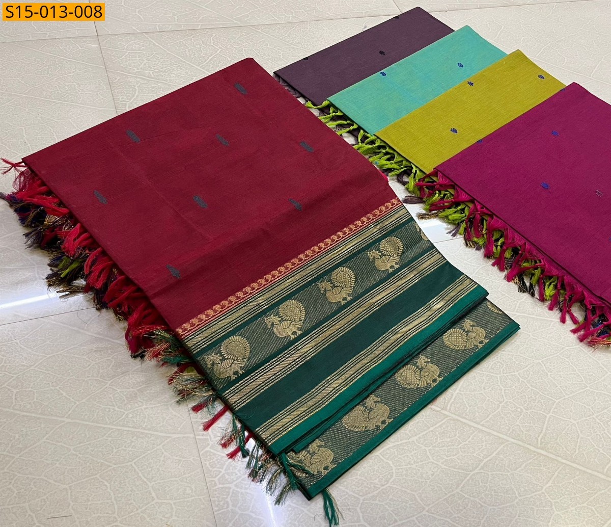 Red Kanchi cotton sarees