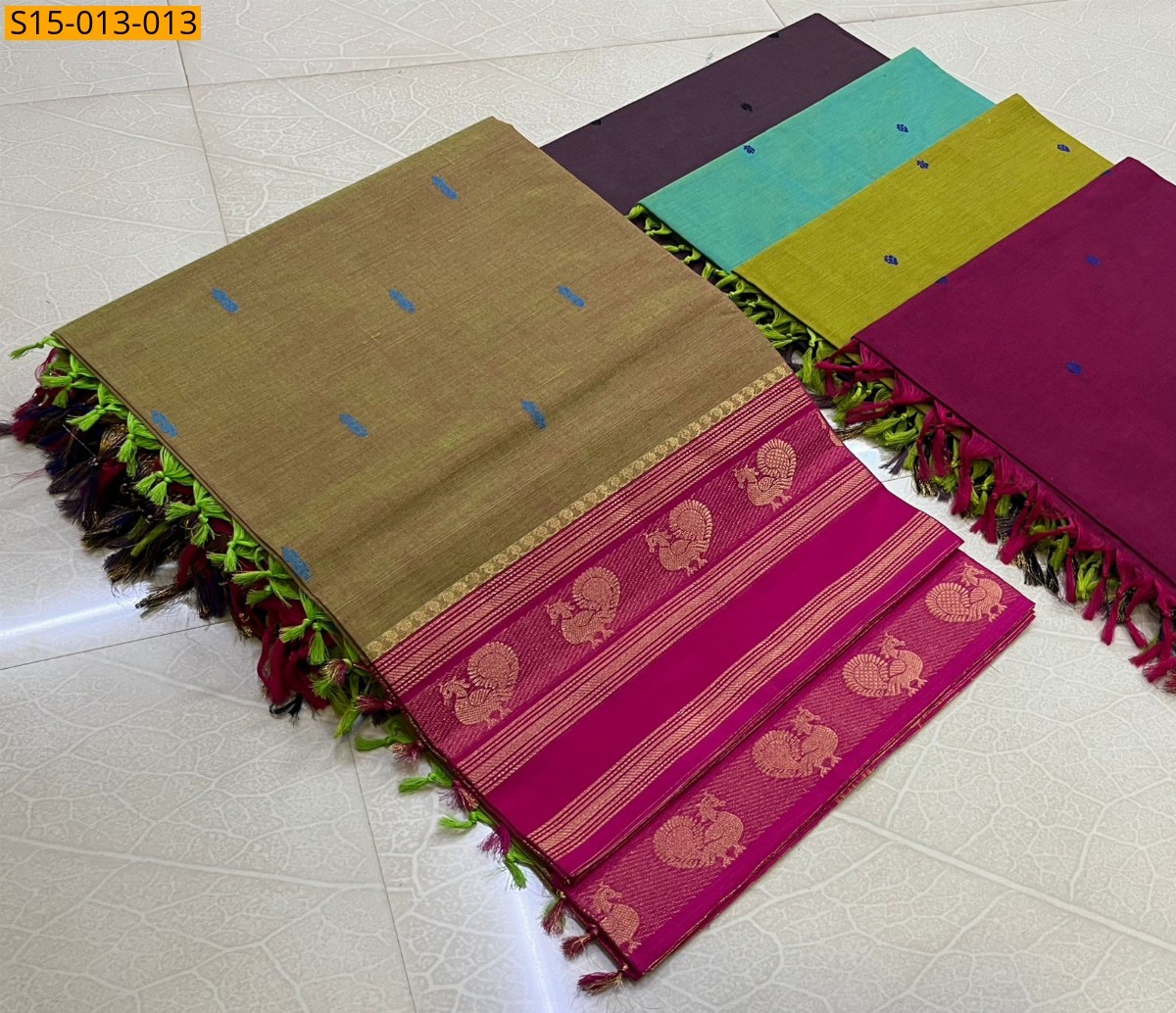 Mustard Kanchi cotton sarees