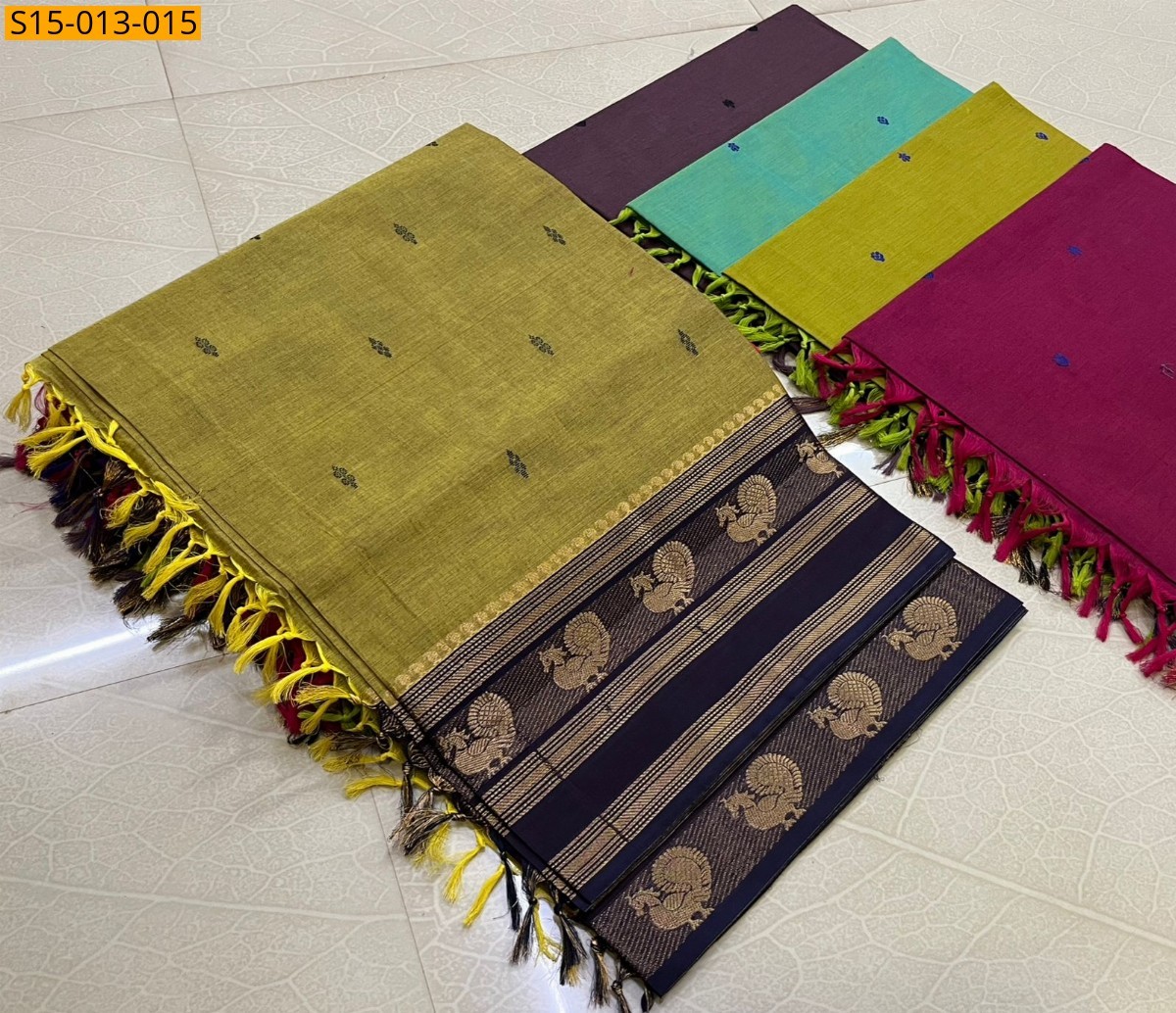Mustard Kanchi cotton sarees