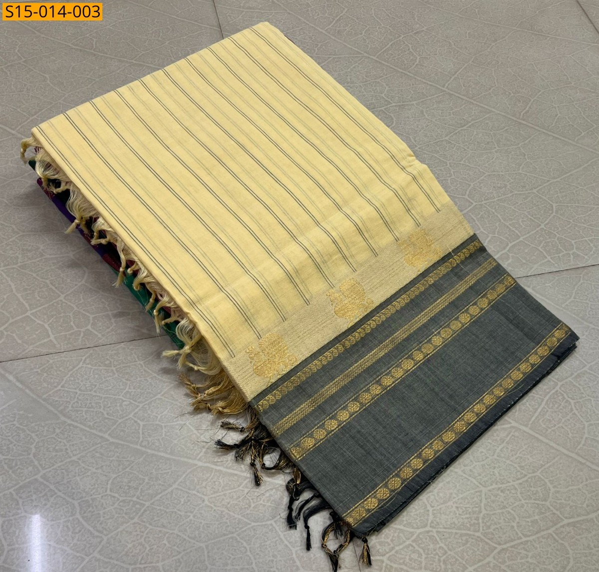 Yellow Kanchi cotton sarees 