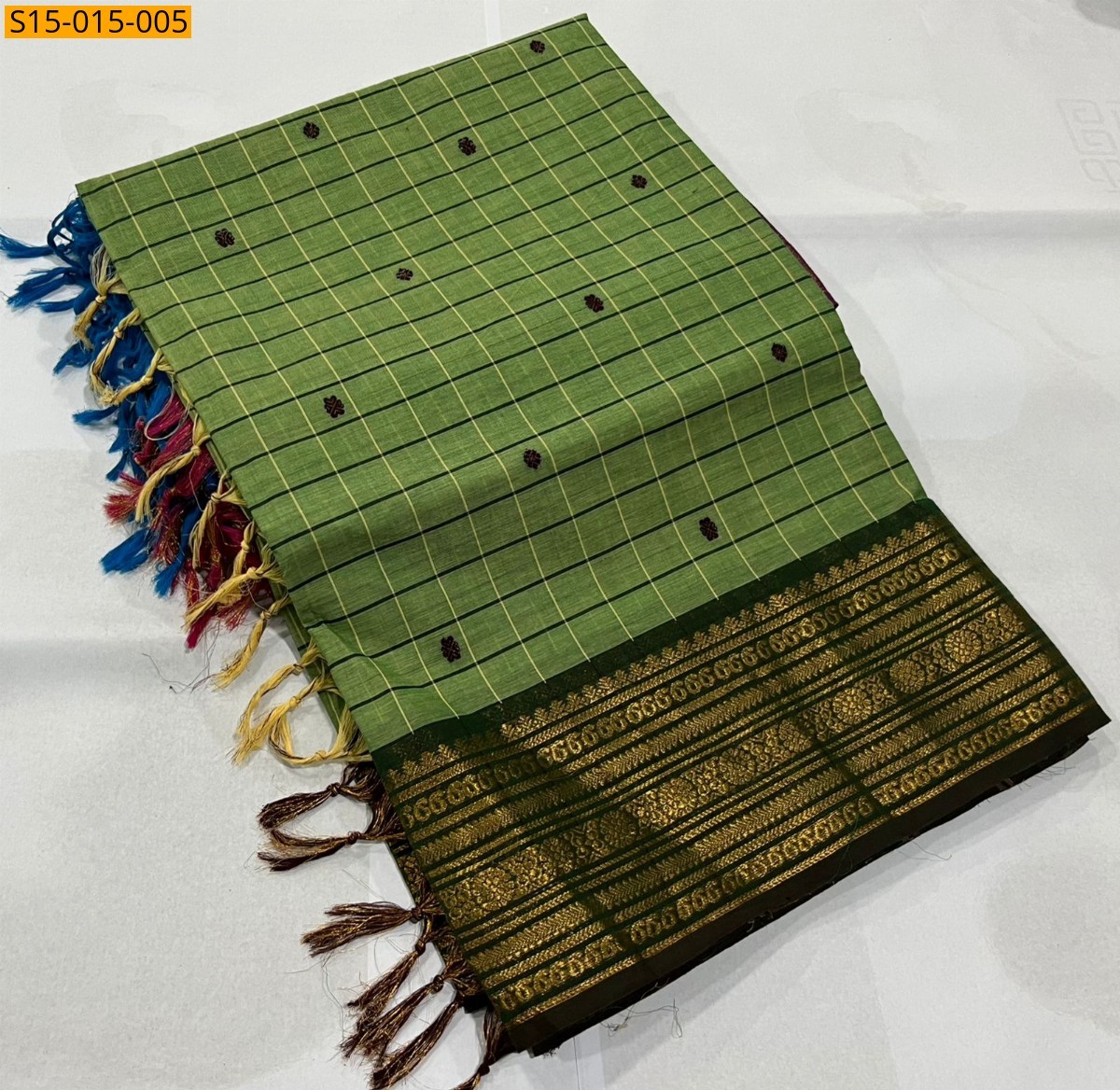 Green Kanchi cotton sarees 