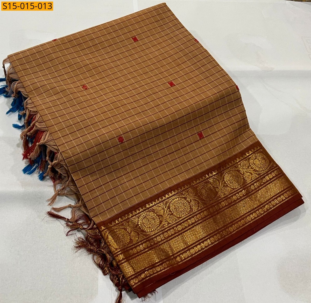 Sandal Kanchi cotton sarees 
