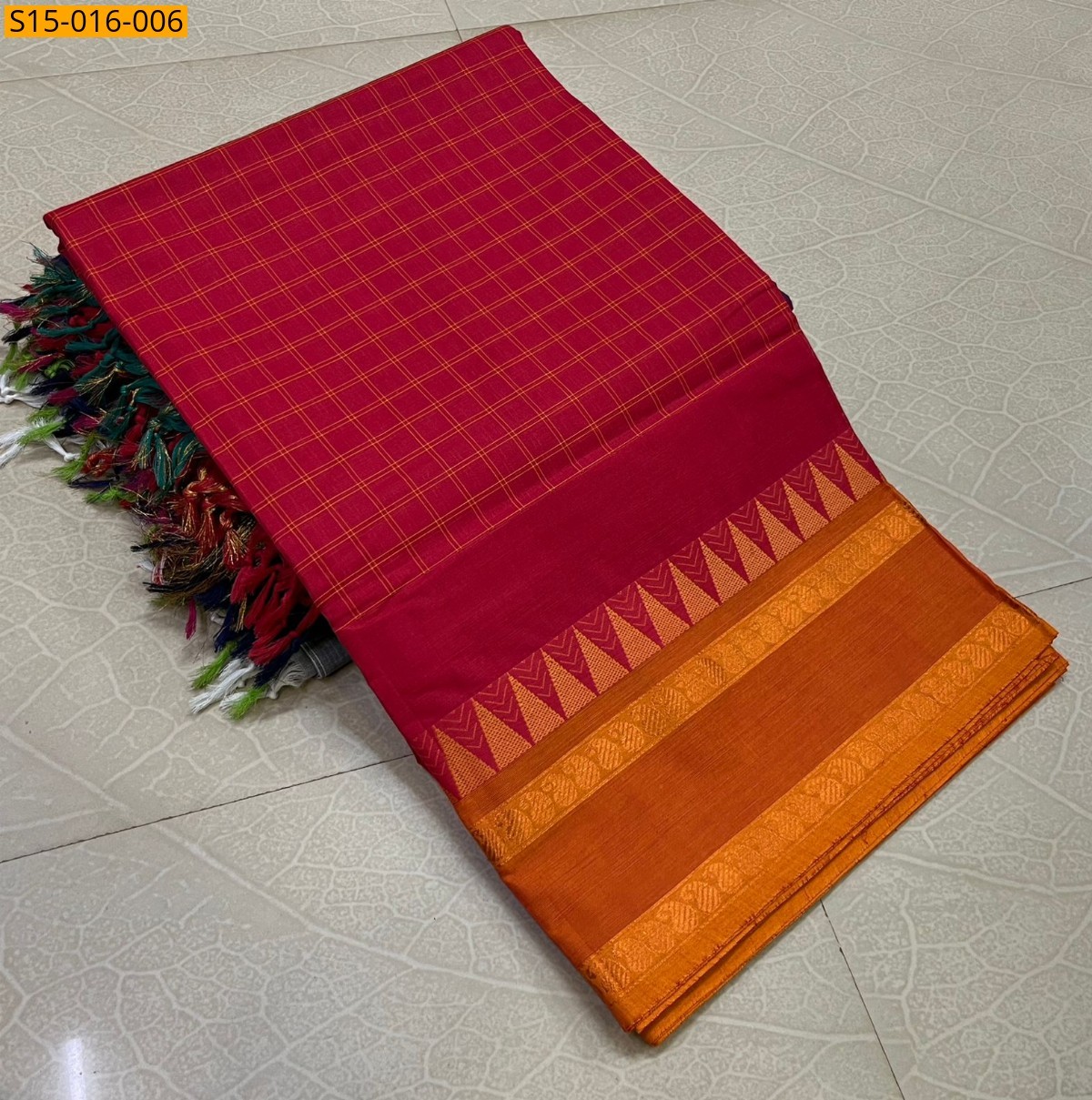 Red Kanchi cotton sarees