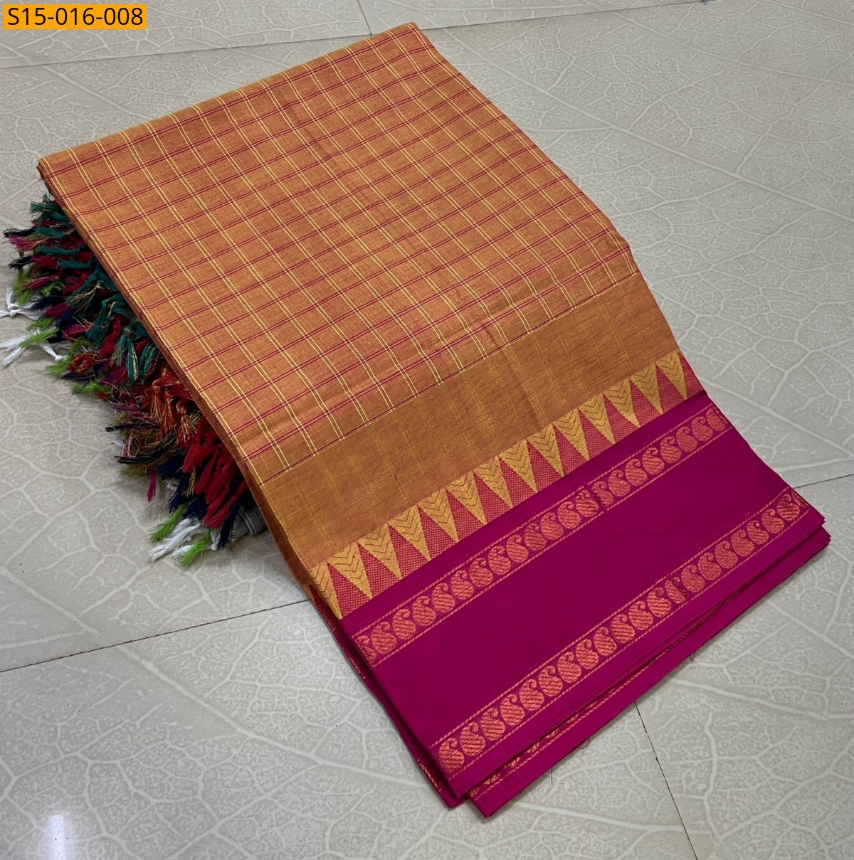 Sandal Kanchi cotton sarees