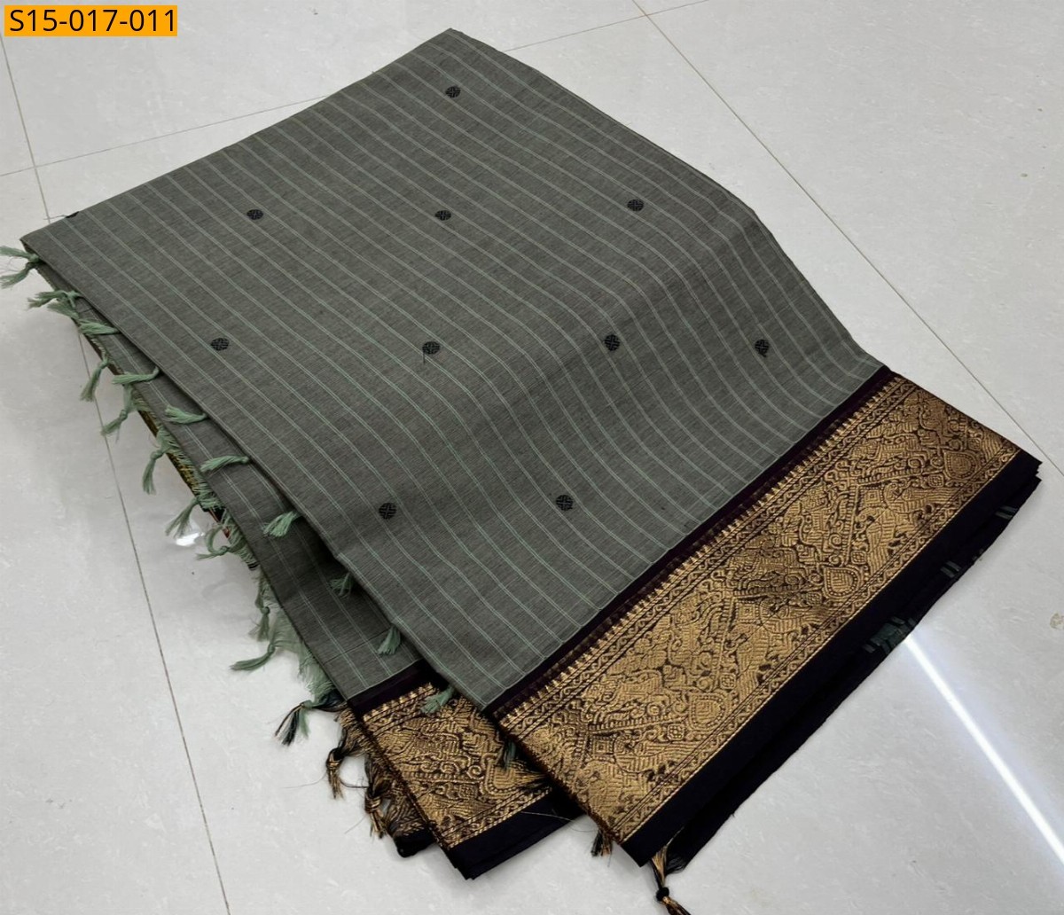 Gray Kanchi Cotton Sarees