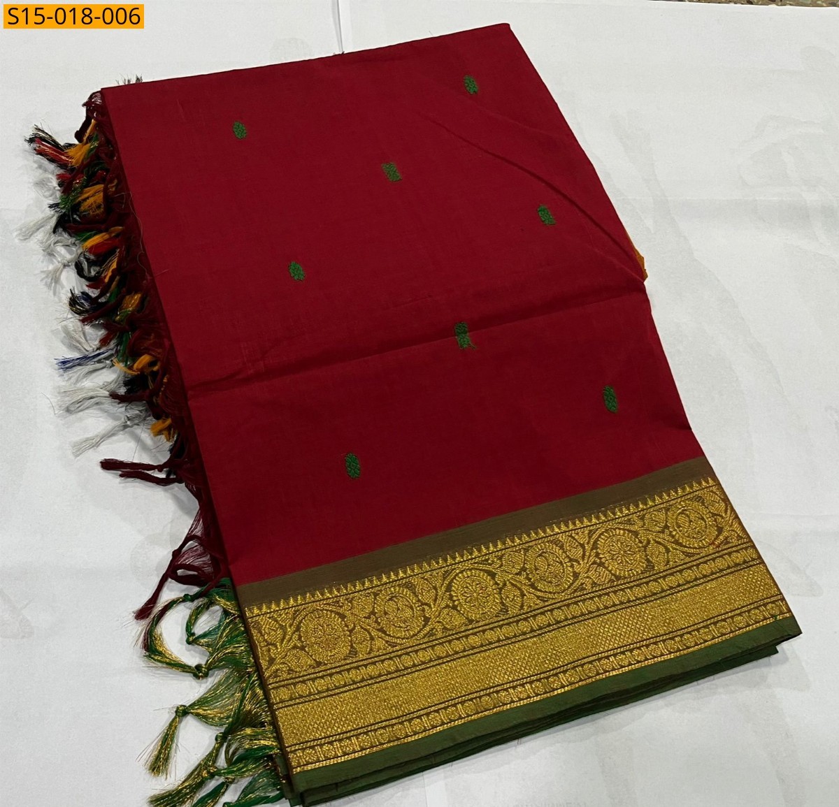 Red Kanchi cotton sarees